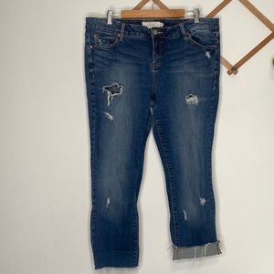 Distressed Torrid Skinny Jeans raw hem  Size 18